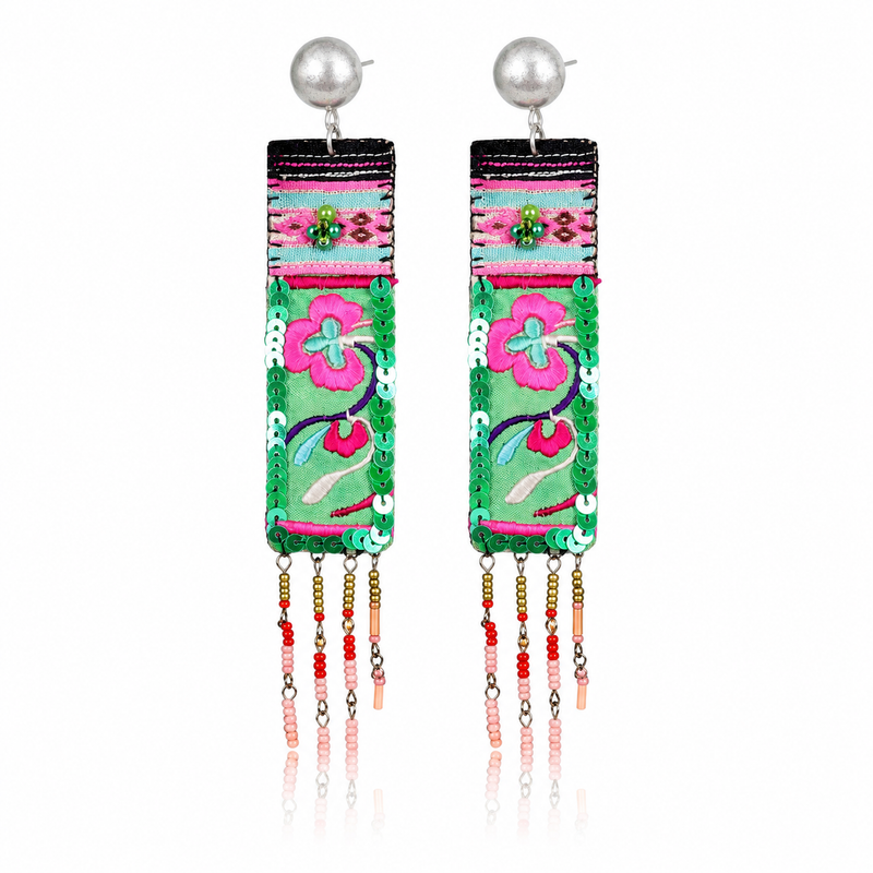 Miao Silver Earrings | Ethnic Heritage