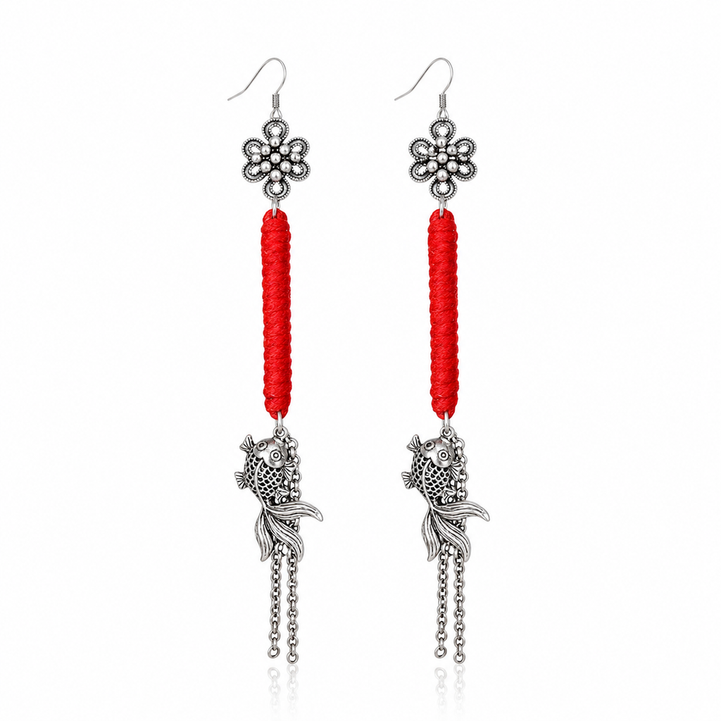 Miao Silver Earrings | Ethnic Heritage