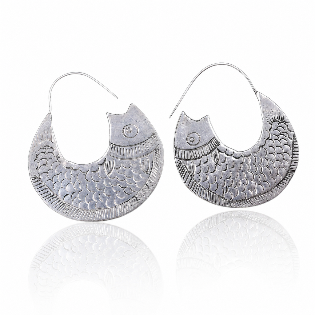 Miao Silver Earrings | Ethnic Heritage