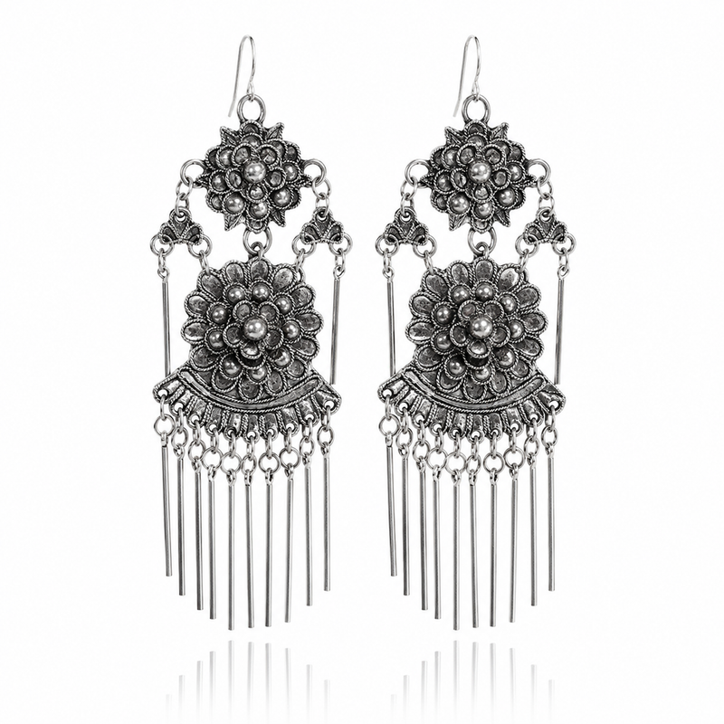 Miao Silver Earrings| Ethnic Heritage