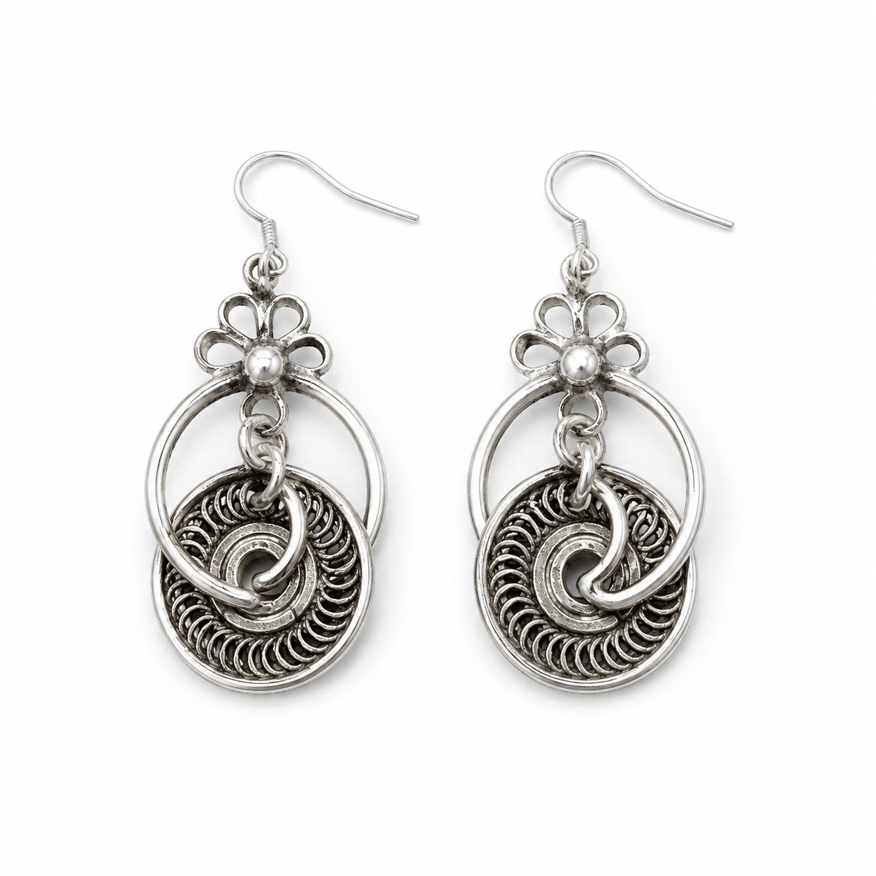 Miao Silver Earrings | Ethnic Heritage