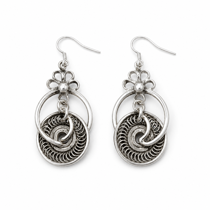 Miao Silver Earrings | Ethnic Heritage