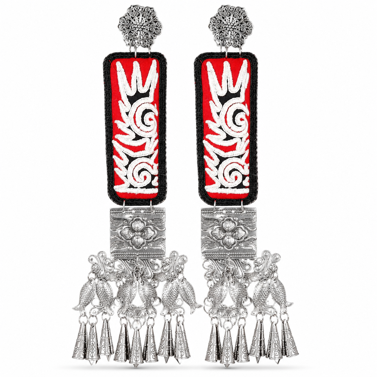 Miao Silver Earrings | Ethnic Heritage