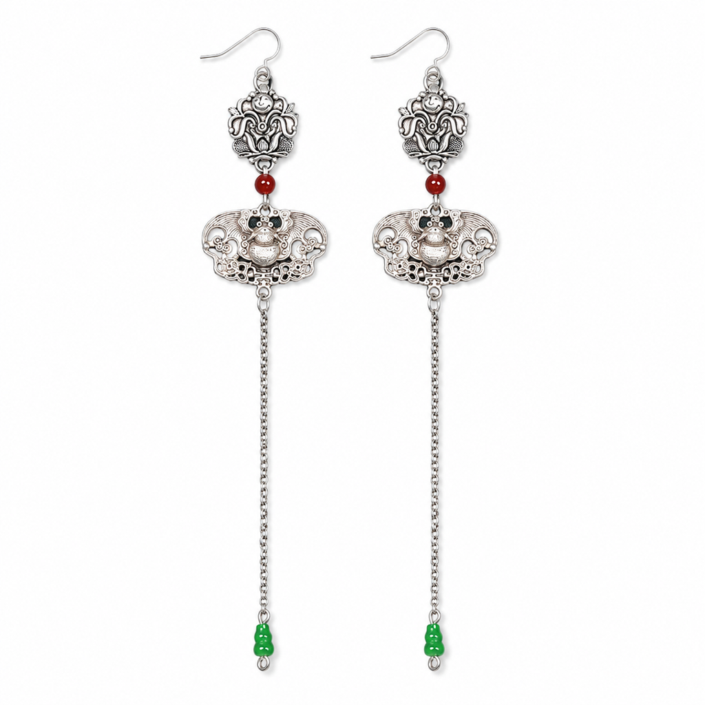 Miao Silver Earrings | Ethnic Heritage