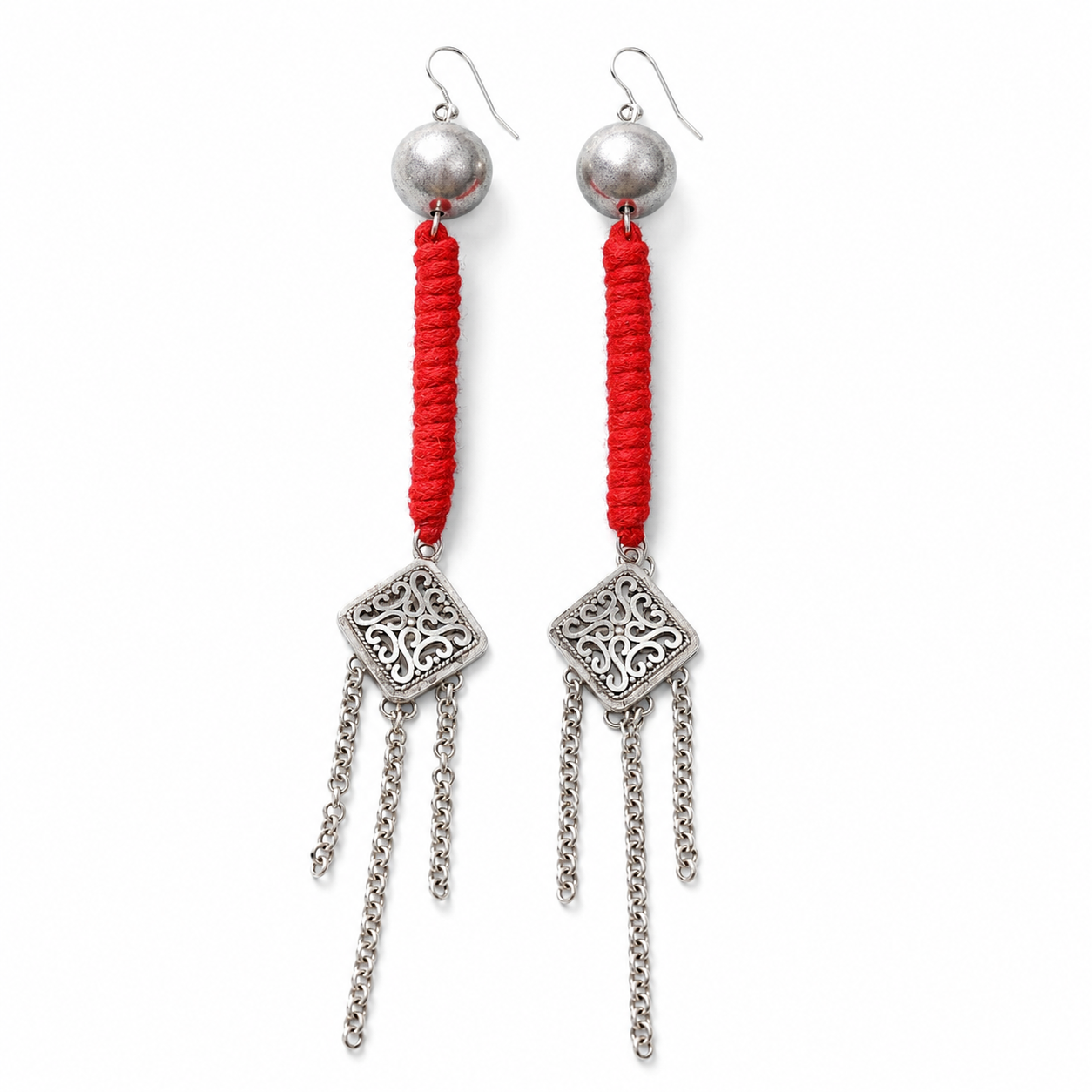 Miao Silver Earrings | Ethnic Heritage