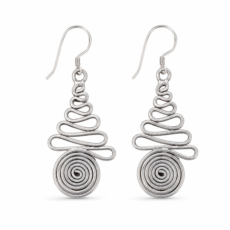 Miao Silver Earrings  | Ethnic Heritage