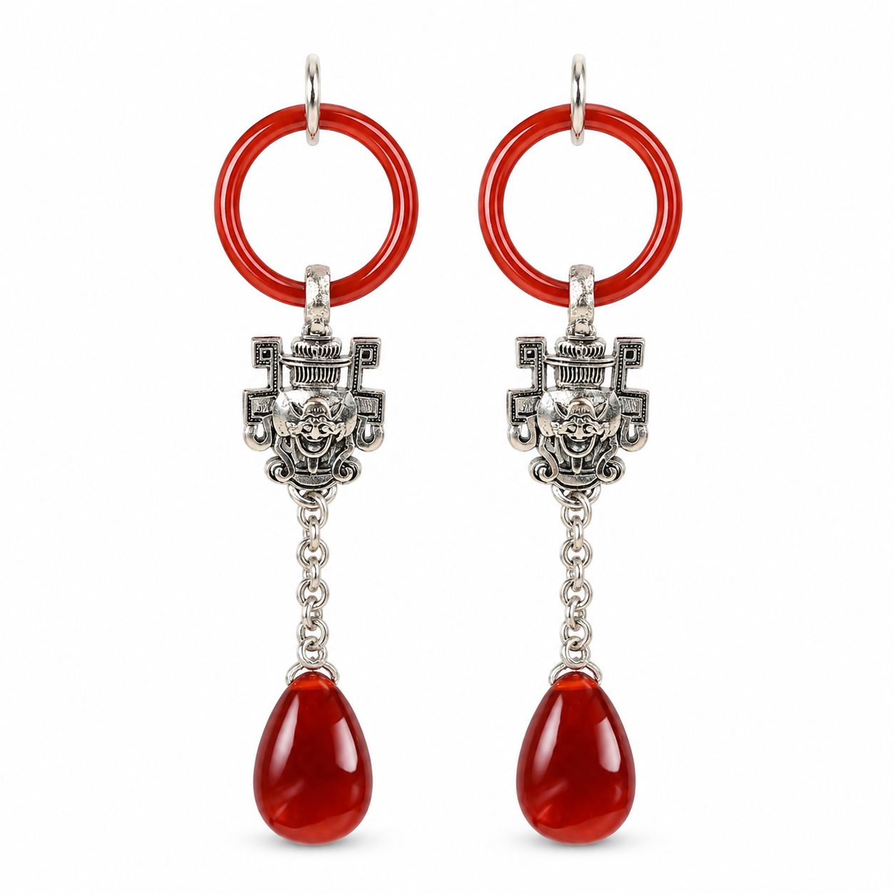 Miao Silver Earrings| Ethnic Heritage