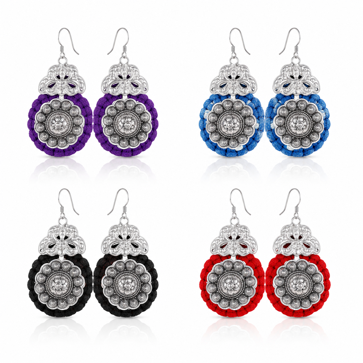 Miao Silver Earrings  | Ethnic Heritage