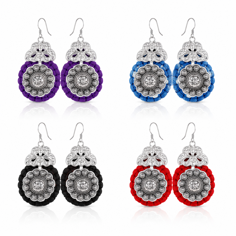 Miao Silver Earrings  | Ethnic Heritage