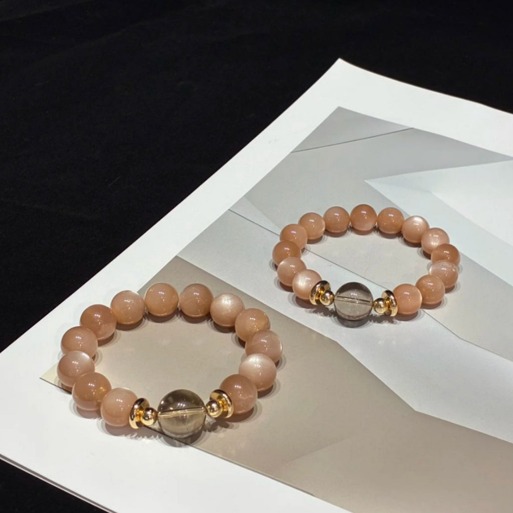 Orange Milk Tea Moonstone Bracelet