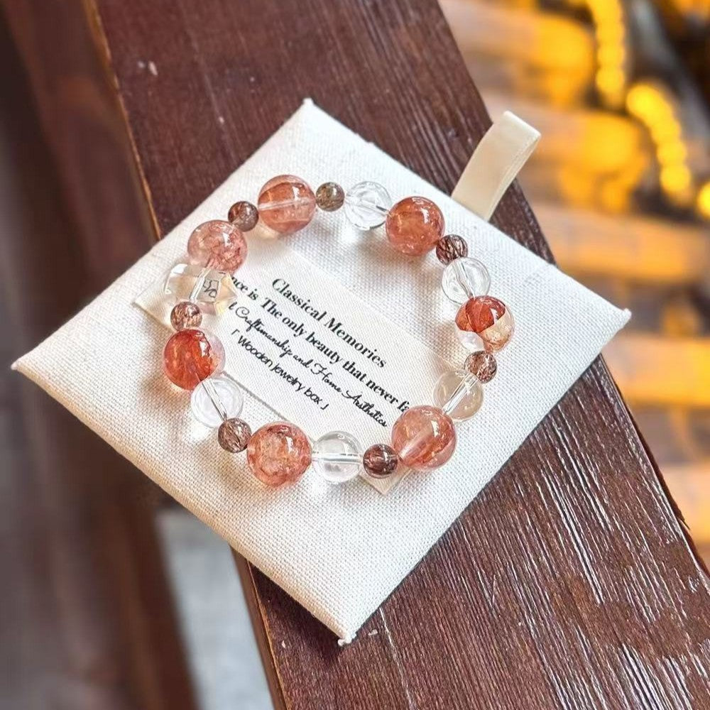 Clear Quartz & Black Gold Super Seven Bracelet