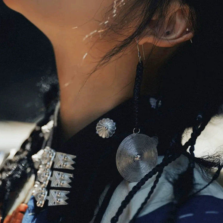 Miao Silver Earrings | Ethnic Heritage