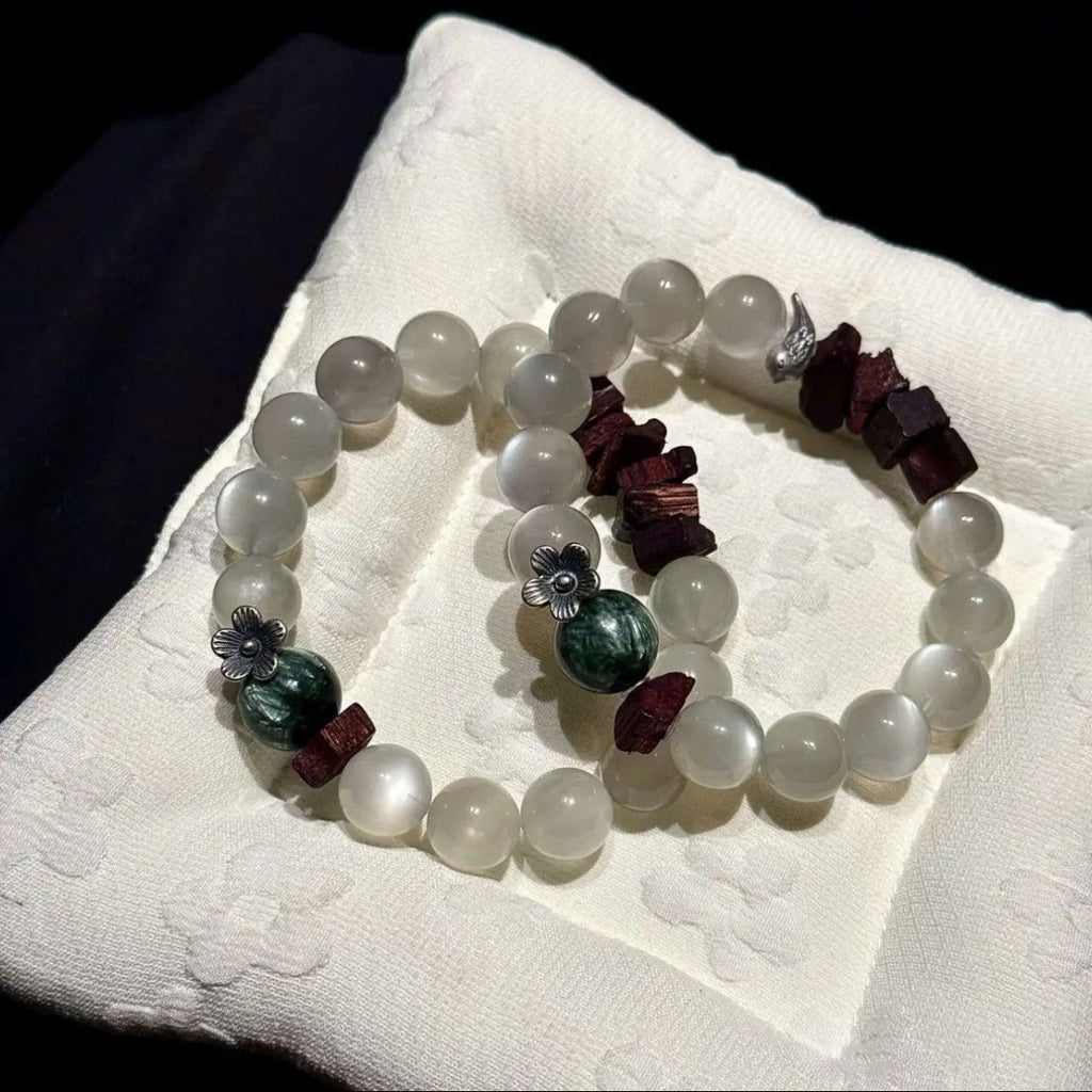White Moonstone & Seraphinite Bracelet