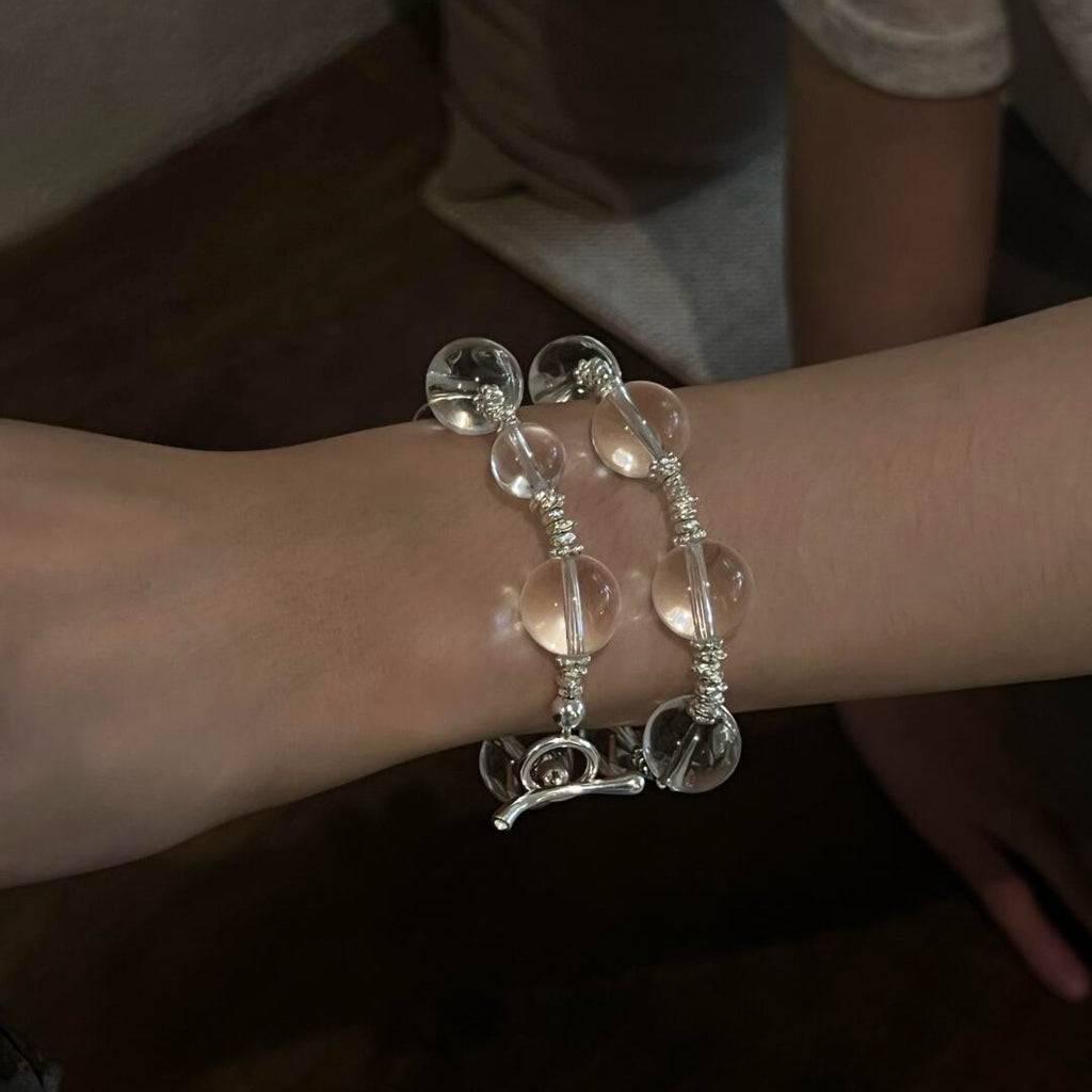 Galactic Bubble Clear Quartz Bracelet
