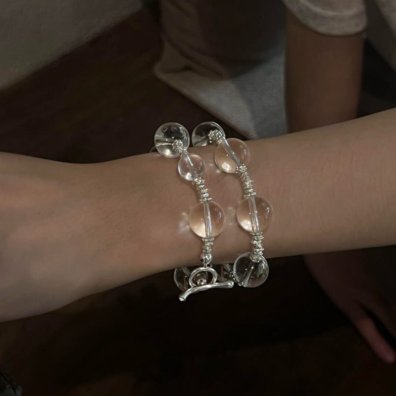 Galactic Bubble Clear Quartz Bracelet