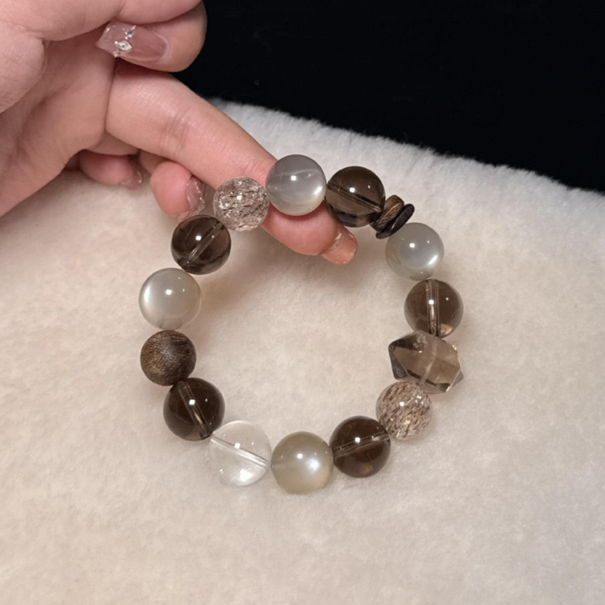 Clear Quartz & Rutilated Quartz Bracelet