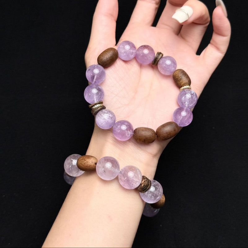 Lavender Amethyst & Agarwood Bracelet