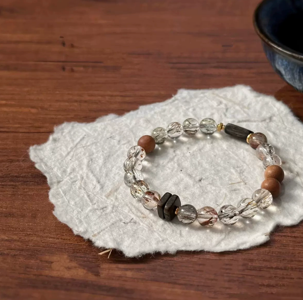 Black Gold Super Seven & Sandalwood Bracelet