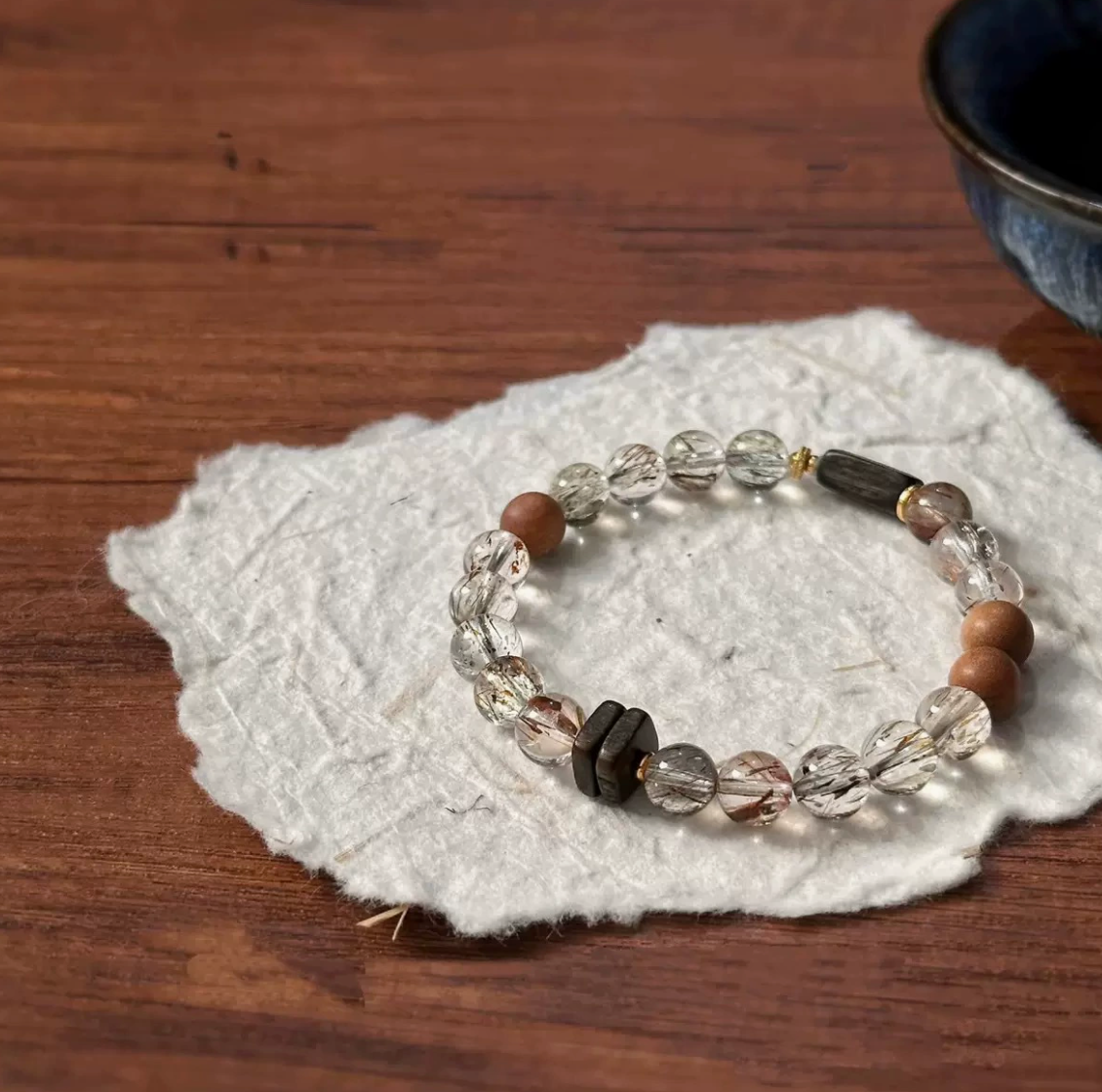 Black Gold Super Seven & Sandalwood Bracelet