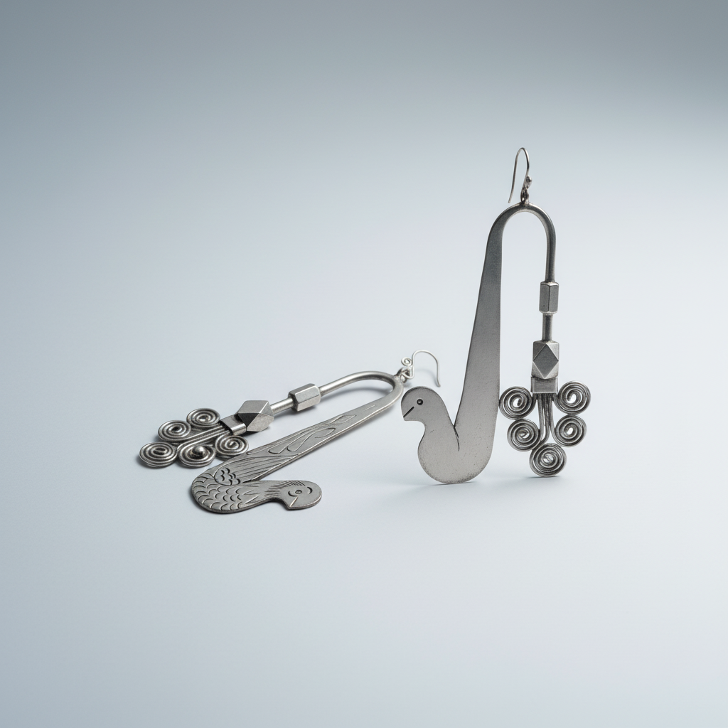 Miao Silver Earrings | Ethnic Heritage
