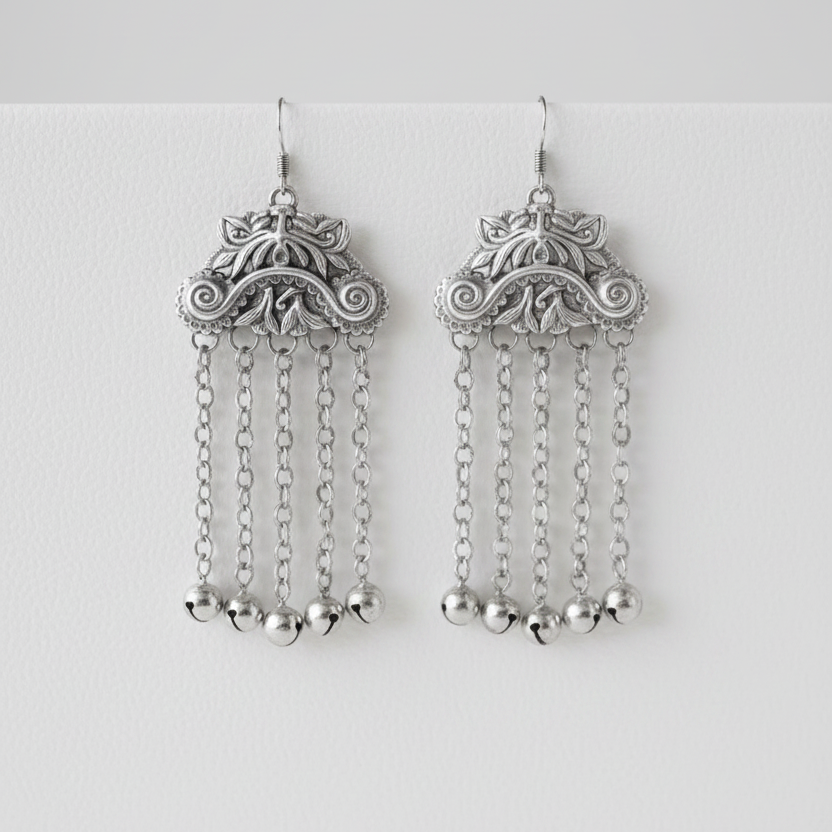 Miao Silver Earrings | Ethnic Heritage