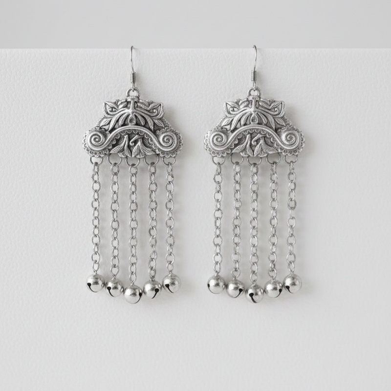 Miao Silver Earrings | Ethnic Heritage