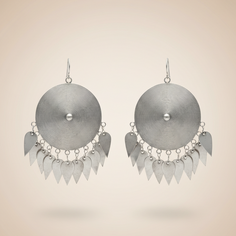 Miao Silver Earrings | Ethnic Heritage