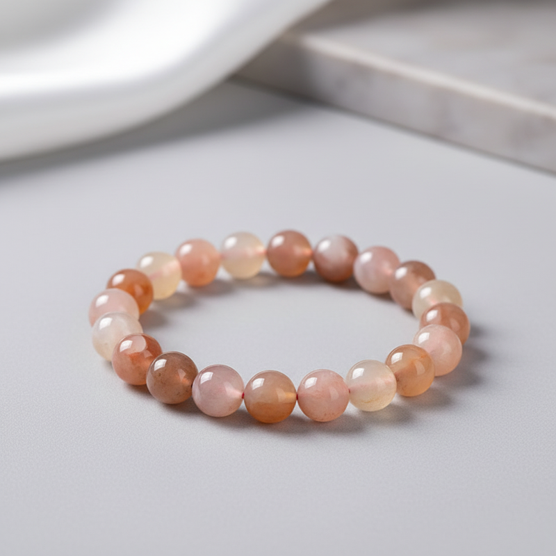 Natural Cherry Blossom Agate Bracelet