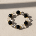 Clear Quartz & Black Obsidian Bracelet