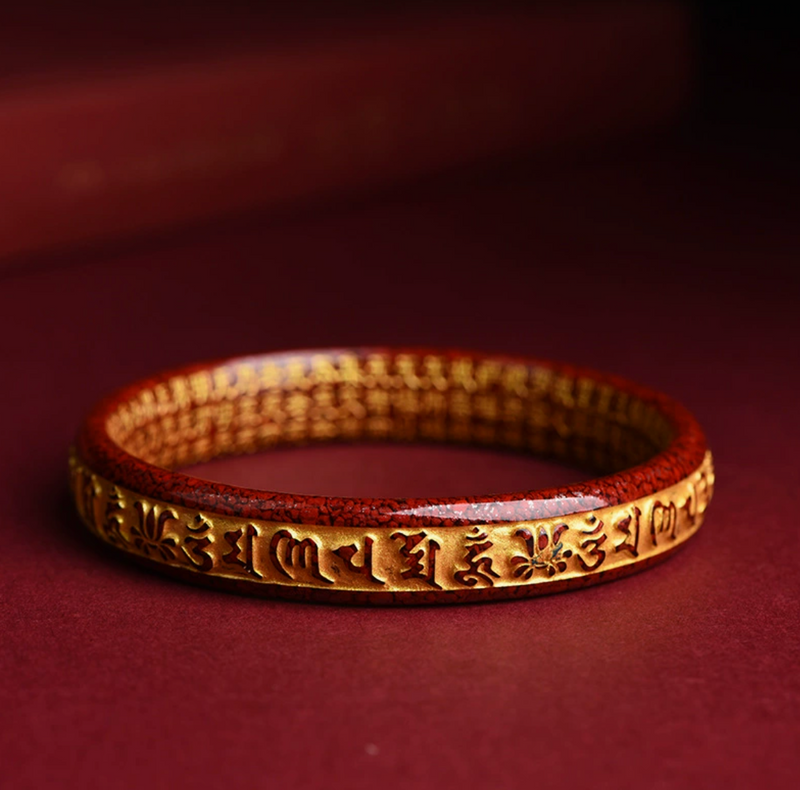 Imperial Cinnabar Heart Sutra Bangle
