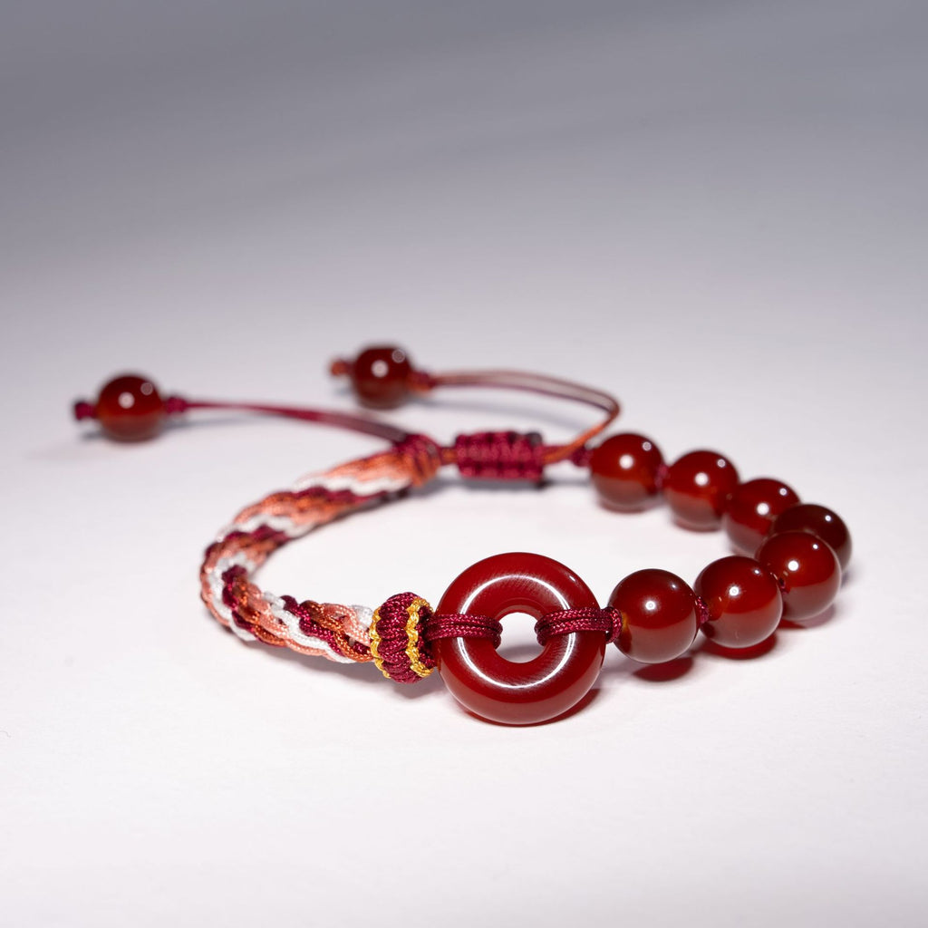 Dunhuang Red Agate Peace Knot String