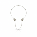 Miao Silver Long Chain Necklace - Double Fish Pendant