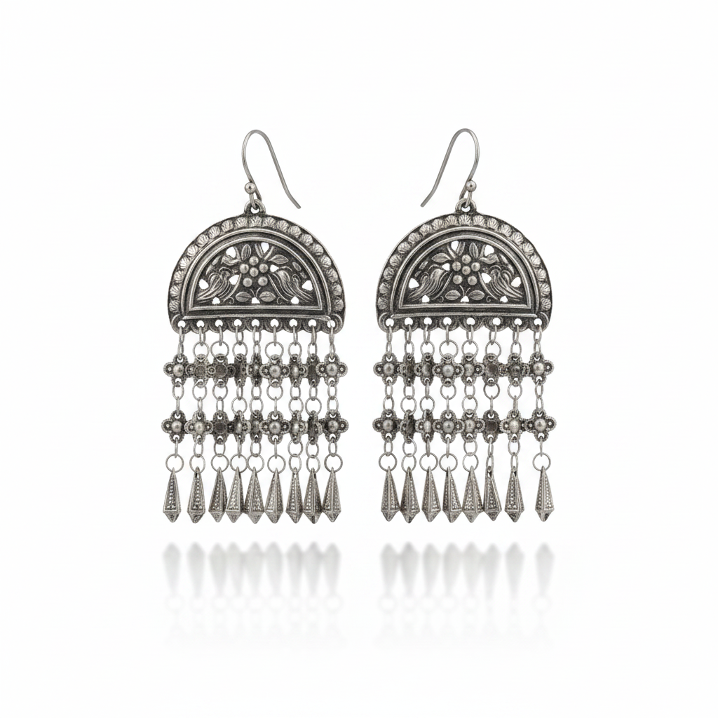 Miao Silver Earrings | Ethnic Jewelry