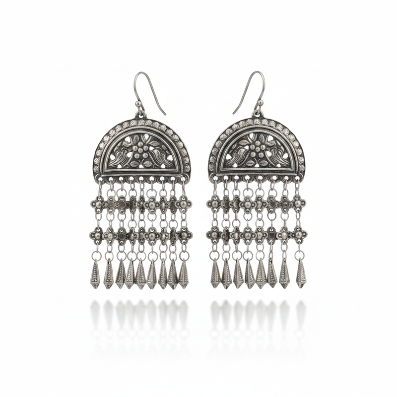 Miao Silver Earrings | Ethnic Jewelry