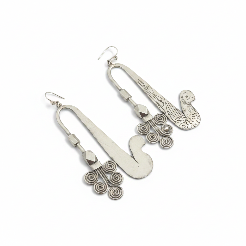 Miao Silver Earrings | Ethnic Heritage