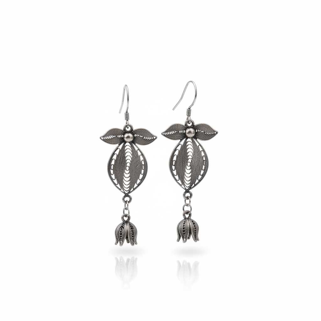Miao Silver Earrings  | Ethnic Heritage