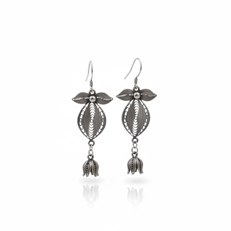 Miao Silver Earrings  | Ethnic Heritage