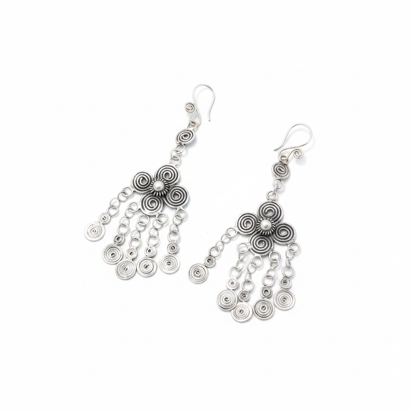 Miao Silver Earrings  | Ethnic Heritage