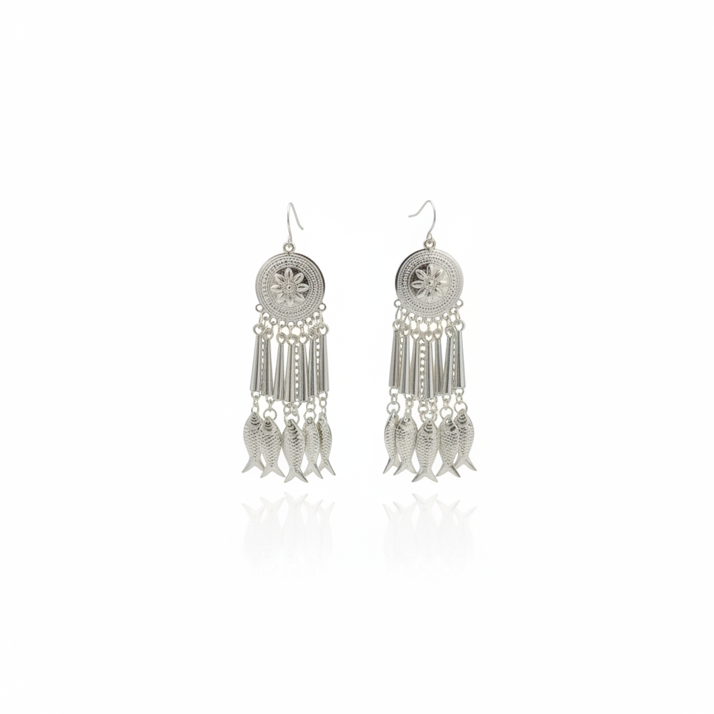 Miao Silver Earrings | Ethnic Heritage