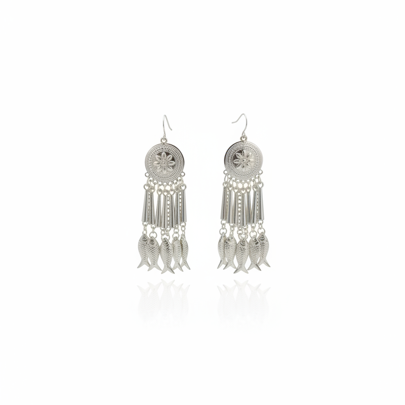 Miao Silver Earrings | Ethnic Heritage