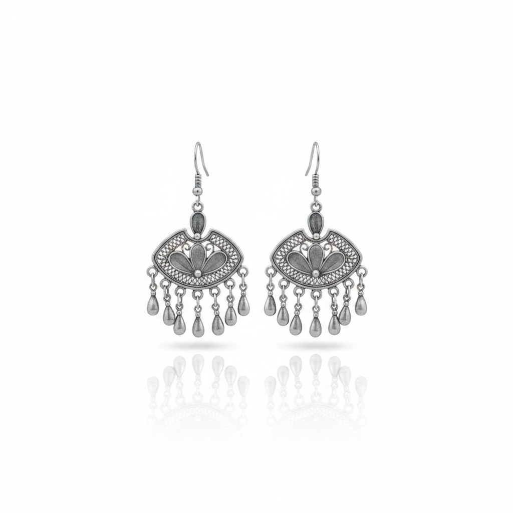 Miao Silver Earrings| Ethnic Heritage