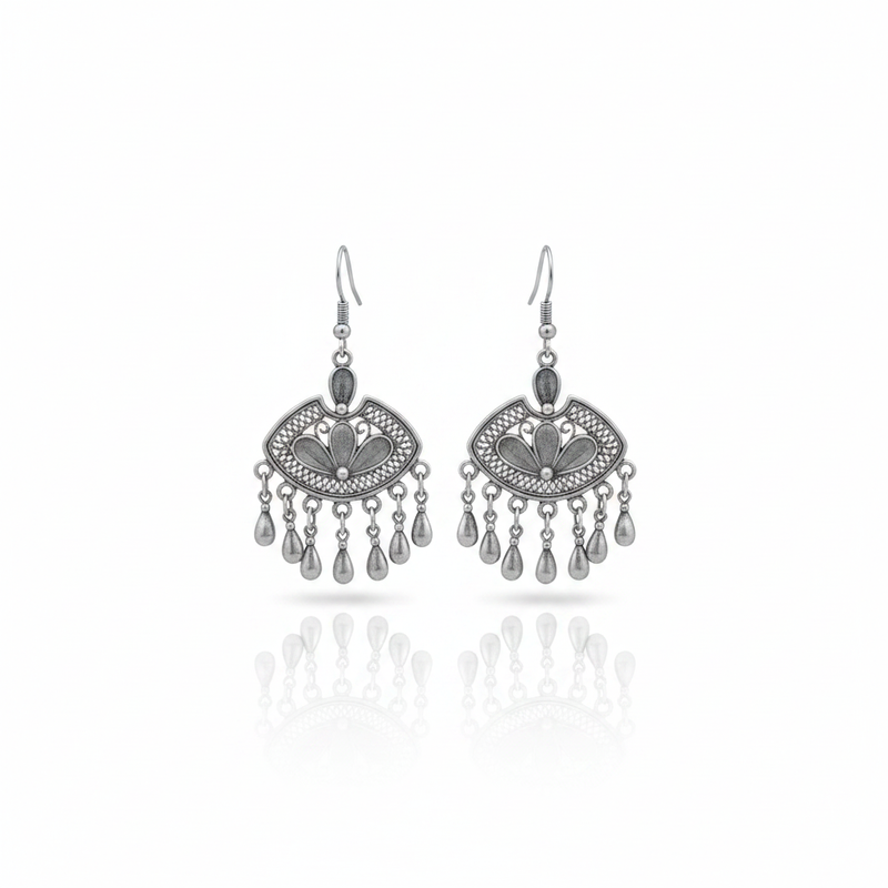 Miao Silver Earrings| Ethnic Heritage
