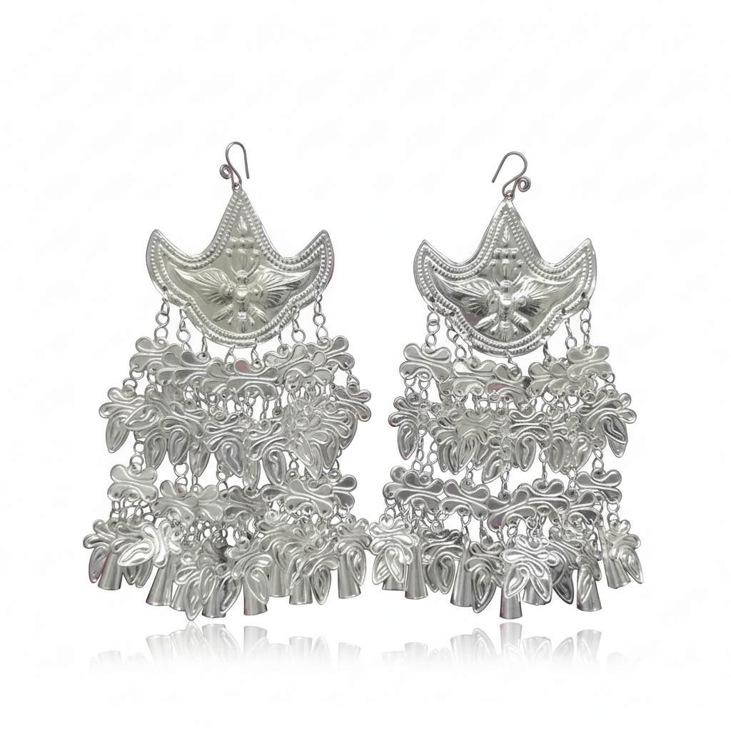 Miao Silver Earrings  | Ethnic Heritage