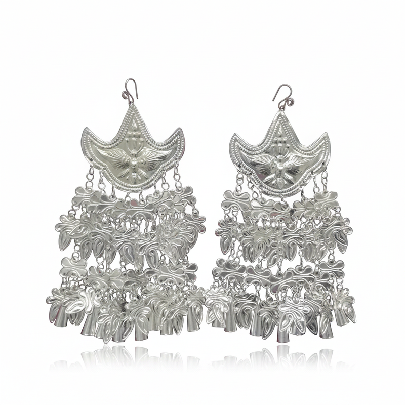 Miao Silver Earrings  | Ethnic Heritage