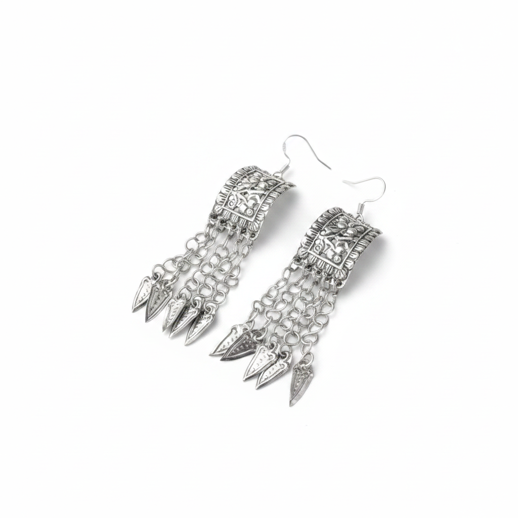 Miao Silver Earrings| Ethnic Heritage