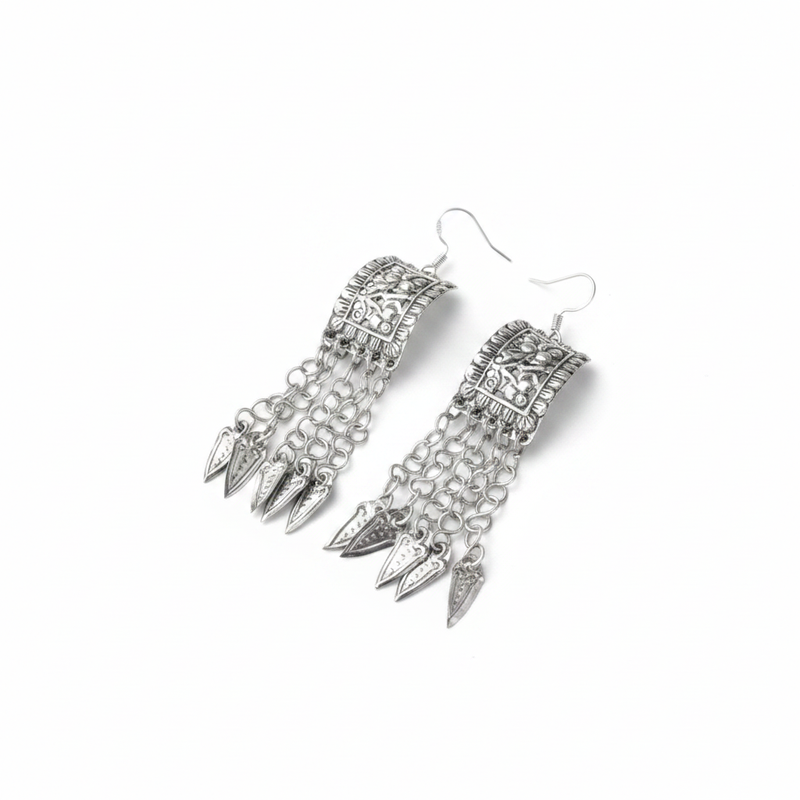 Miao Silver Earrings| Ethnic Heritage