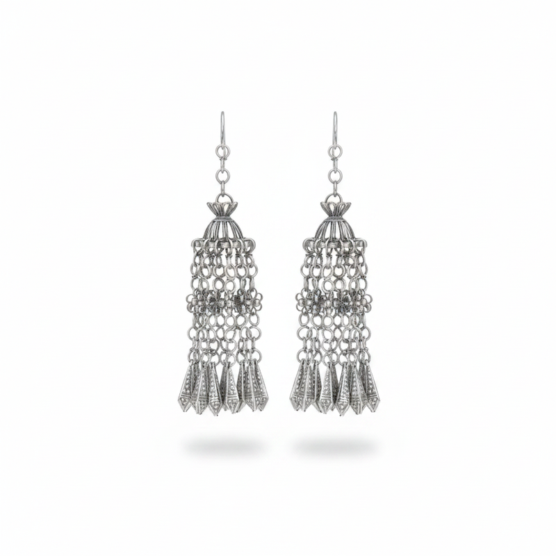 Miao Silver Earrings  | Ethnic Heritage