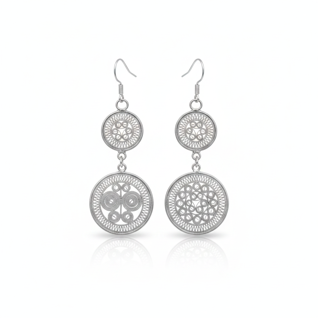 Miao Silver Earrings | Ethnic Heritage