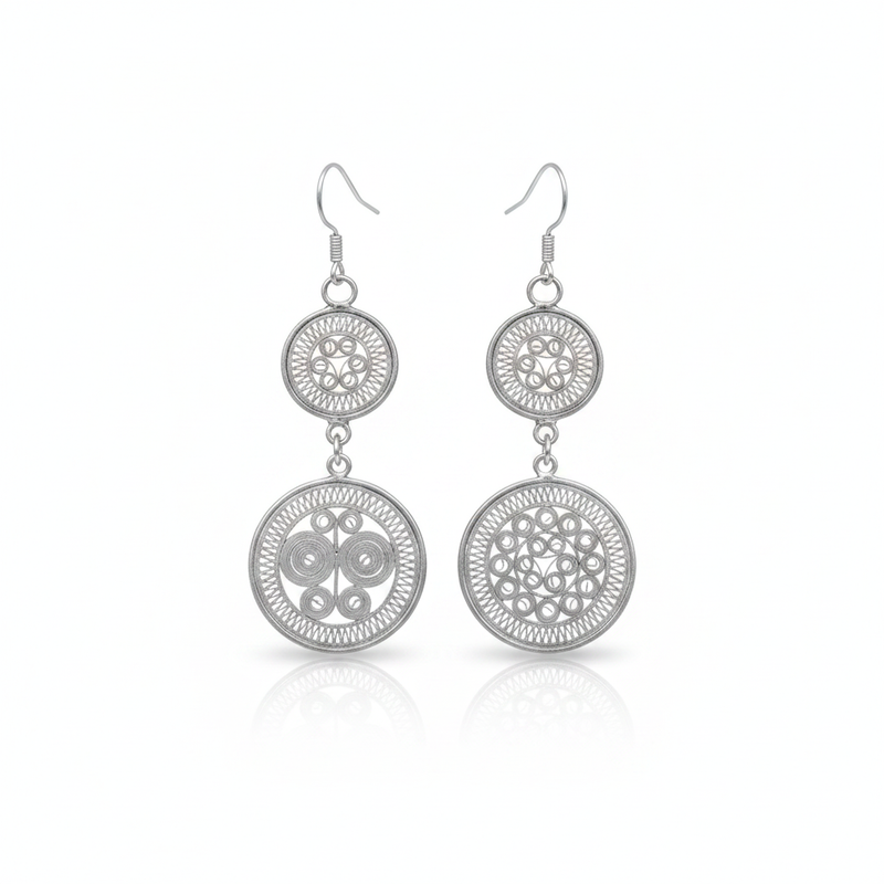 Miao Silver Earrings | Ethnic Heritage