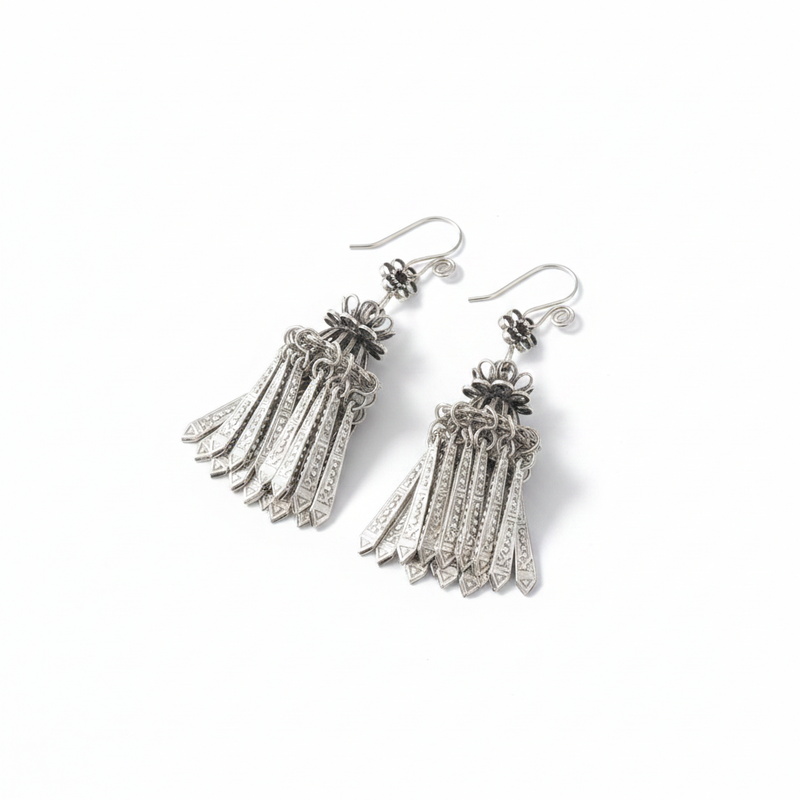 Miao Silver Earrings| Ethnic Heritage